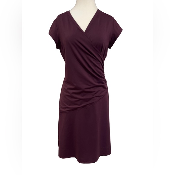 Athletica Nector faux Wrap Dress -Plum - Picture 2 of 7
